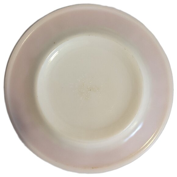 Vintage 60s PYREX Red Laurel Leaf Plate Milk Glass Dinnerware MCM Replacement 6" - Picture 3 of 4